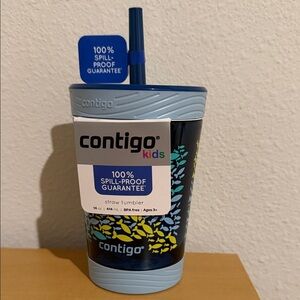 Contigo Kids Navy and Light Blue Straw Tumbler